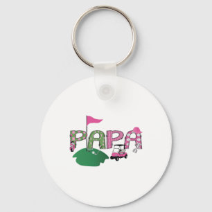 Golf Papa Hole In One Golf 1st Birthday Party Keychain