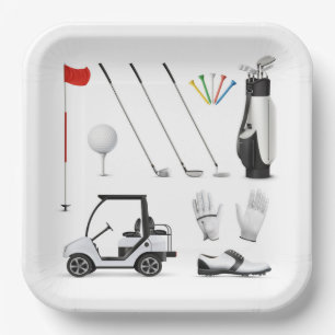 Golf Paper Plates, Golf Course Theme Tableware Plate