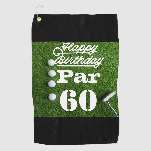 Golf Par 60th sixty years olds golfer birthday  Golf Towel (Front)