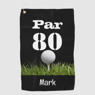 Golf Par 80th eighty years old golfer birthday Golf Towel