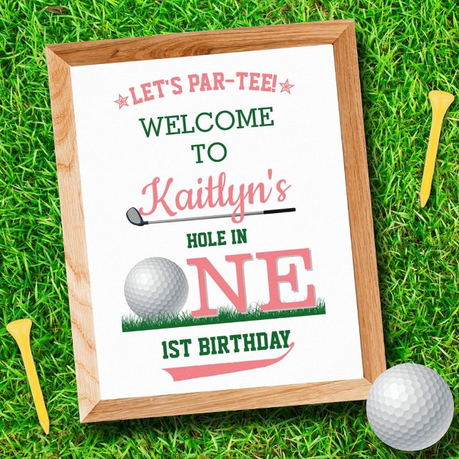Golf PAR-TEE 1ère Affiche de bienvenue d'anniversa (Créateur téléchargé)