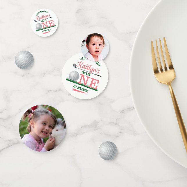 Golf PAR-TEE 1st Birthday Photo Confetti (Group)
