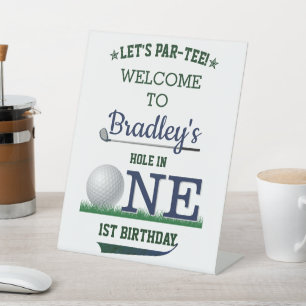 Golf PAR-TEE 1st Birthday Welcome Pedestal Sign
