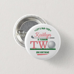 Golf PAR-TEE 2nd Birthday 1 Inch Round Button
