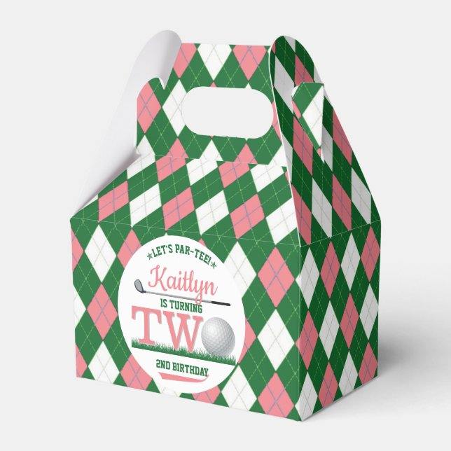 Golf PAR-TEE 2nd Birthday Favor Box (Front Side)