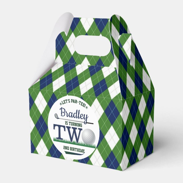 Golf PAR-TEE 2nd Birthday Favor Box (Front Side)