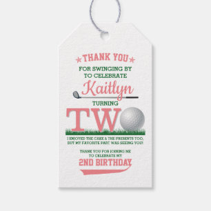 Golf PAR-TEE 2nd Birthday Gift Tags