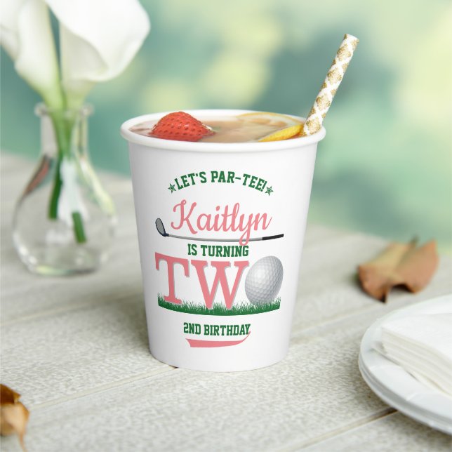 Golf PAR-TEE 2nd Birthday Paper Cups (Insitu)