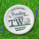 Golf PAR-TEE 2nd Birthday Paper Plate<br><div class="desc">Celebrate in style with these trendy 2nd birthday paper plates. The design is easy to personalize with your own wording and your family and friends will be thrilled when they see these fabulous party plates.</div>
