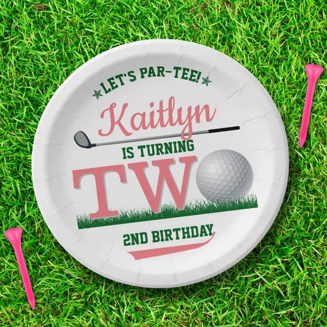 Golf PAR-TEE 2nd Birthday Paper Plate (Creator Uploaded)