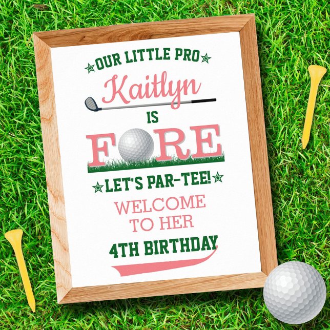 Golf PAR-TEE 4e Affiche de bienvenue d'anniversair (Créateur téléchargé)
