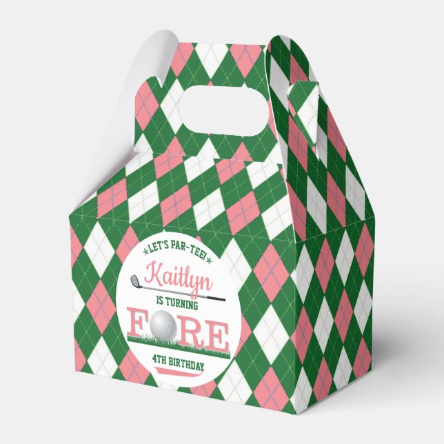 Golf PAR-TEE 4th Birthday Favor Box (Front Side)