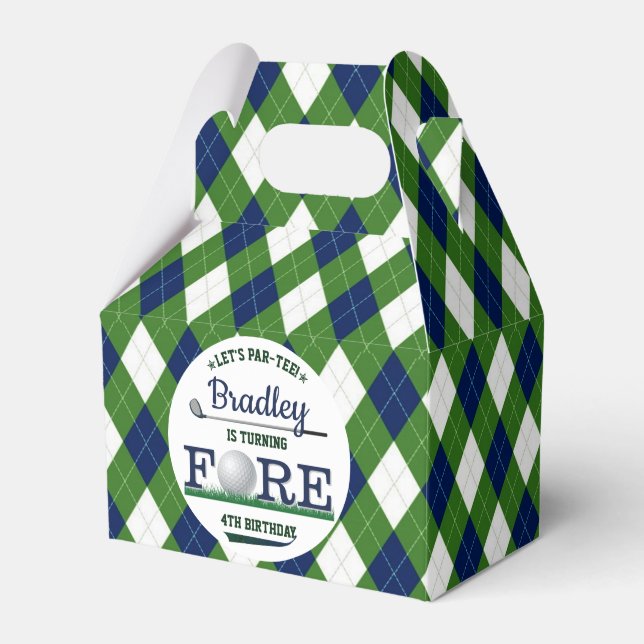 Golf PAR-TEE 4th Birthday Favor Box (Front Side)