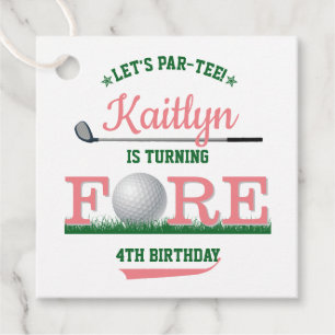 Golf PAR-TEE 4th Birthday Favour Tags