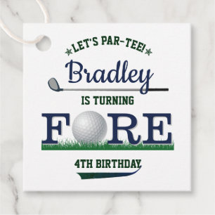 Golf PAR-TEE 4th Birthday Favour Tags