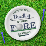 Golf PAR-TEE 4th Birthday Paper Plate<br><div class="desc">Celebrate in style with these trendy 4th birthday paper plates. The design is easy to personalize with your own wording and your family and friends will be thrilled when they see these fabulous party plates.</div>