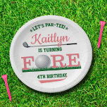 Golf PAR-TEE 4th Birthday Paper Plate<br><div class="desc">Celebrate in style with these trendy 4th birthday paper plates. The design is easy to personalize with your own wording and your family and friends will be thrilled when they see these fabulous party plates.</div>