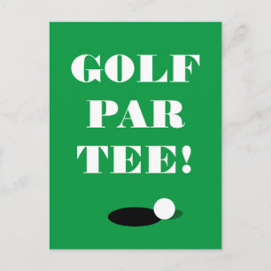 Golf Par Tee Carte postale modèle pour club party