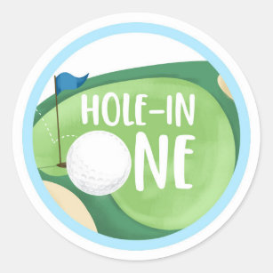Golf Par-Tee Cupcake Boy Birthday Hole in One Classic Round Sticker