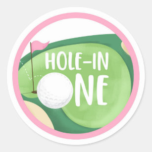 Golf Par-Tee Cupcake Girl Birthday Hole in One Cla Classic Round Sticker