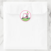 Golf Par-Tee Cupcake Girl Birthday Hole in One Cla Classic Round Sticker (Bag)
