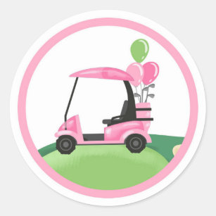 Golf Par-Tee Cupcake Girl Birthday Hole in One Cla Classic Round Sticker