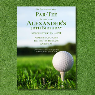 Golf Par Tee Golfer Birthday Invitation