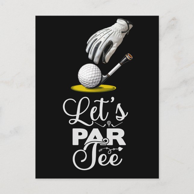 Golf par tee golfer party save the date postcard (Front)