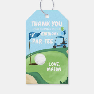 Golf Par-Tee Hole Golfing Boy Birthday Thank You Gift Tags