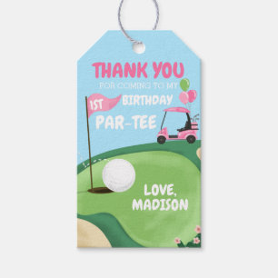 Golf Par-Tee Hole Golfing Girl Birthday Thank You  Gift Tags