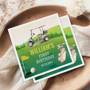 Golf Par-Tee Hole in One Boy Birthday  Napkin