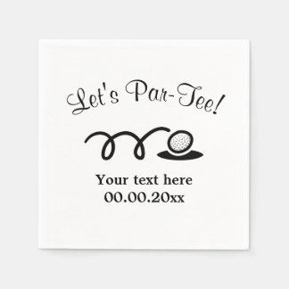 Golf par-tee paper cocktail napkins for bbq party