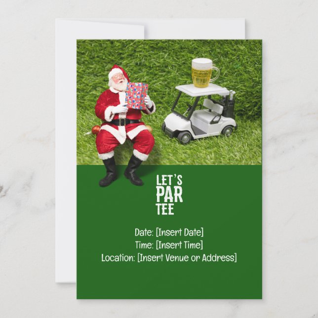 Golf Par tee party Santa Claus Christmas Squad  Invitation (Front)