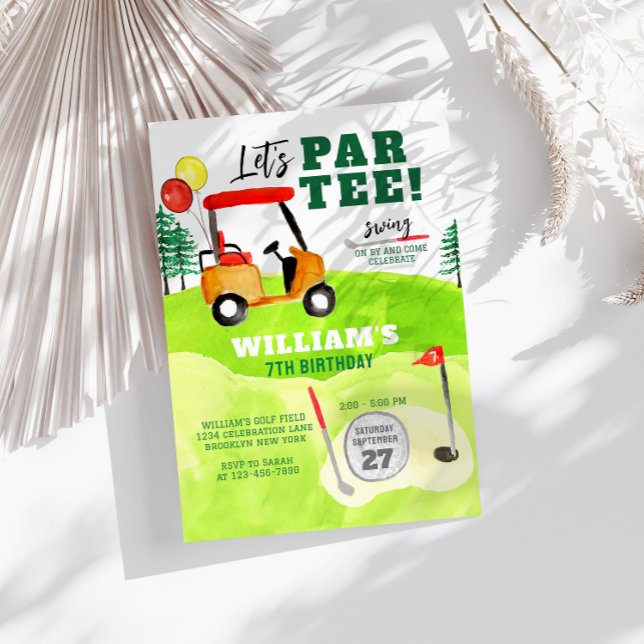 Golf Par-tee Swing By Boy Kids Birthday Invitation (Creator Uploaded)