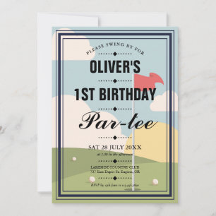 Golf Partee Birthday Party Invitation