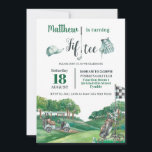 Golf Party 50th Fiftee Birthday Green Golf Course  Invitation<br><div class="desc">Personalize this elegant golf party invitation with your own wording and party details easily and quickly, simply press the customize it button to further re-arrange and format the style and placement of the text. All text is editable. Great for any age! Matching items available in store! (c) The Happy Cat...</div>