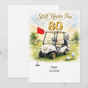 Golf Party  80th Birthday Save the Date for golfer Invitation