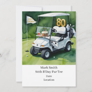 Golf Party 80th Birthday Save the Date for golfer Invitation