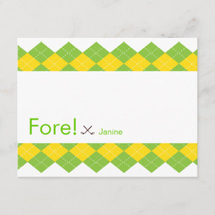 Golf Party Argyle Preppy Invitation