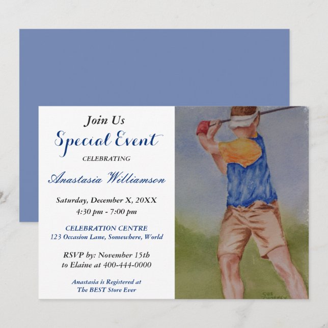 GOLF PARTY EVENT INVITE (Front/Back)