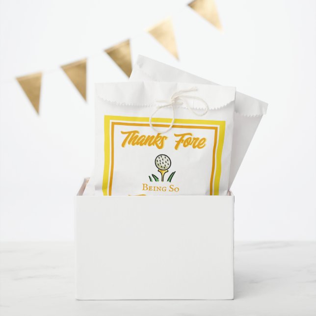 Golf Party Favors Yellow to Personalize Favour Bag (Party)