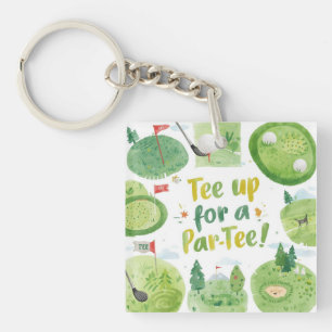 Golf  party funny saying tee up for par tee keychain