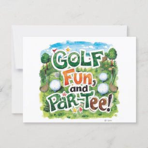 Golf  party funny saying tee up for par tee postcard