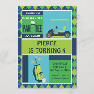 Golf Party Invitation - Golf Birthday Personalized