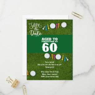 Golf Party invitation Save the Date 60th Birthday