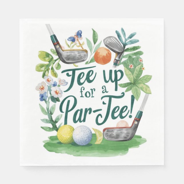 Golf party themed for golfer napkin (Front)