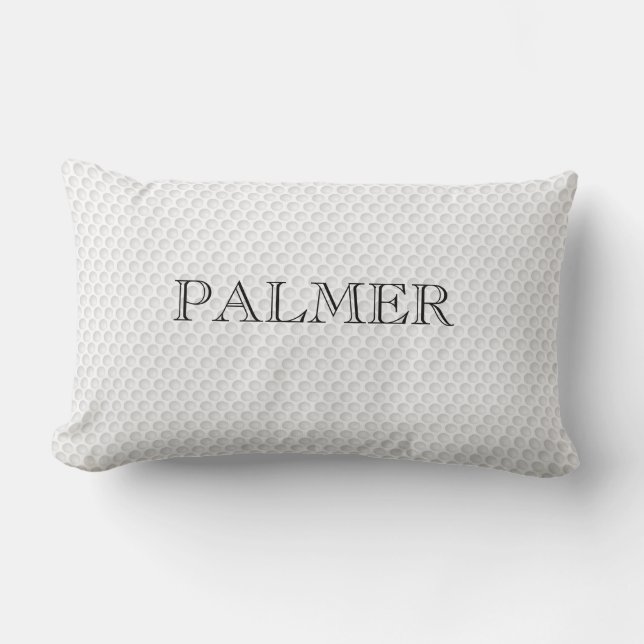 Golf Pattern Ball Dimples NAME Classic Sports Lumbar Pillow (Front)