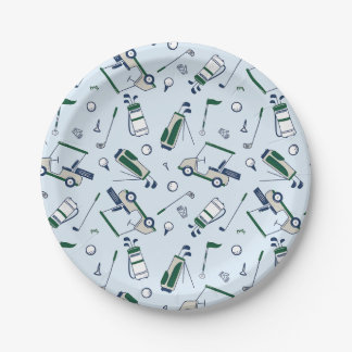 Golf Pattern Paper Plates