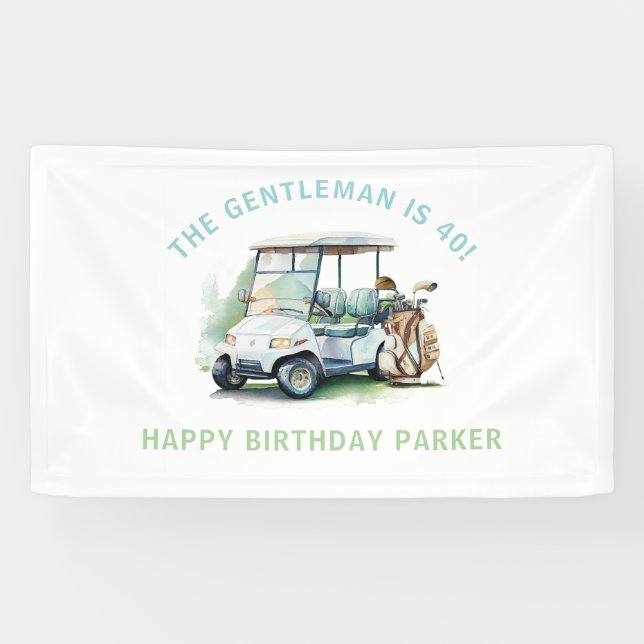 Golf Personalized Adult Birthday Partee Banner (Horizontal)