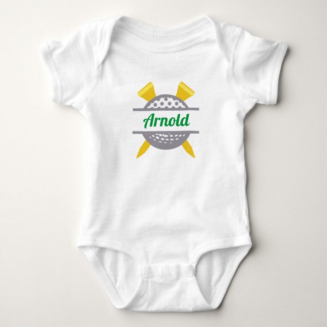 Golf Personalized Baby Bodysuit (Front)